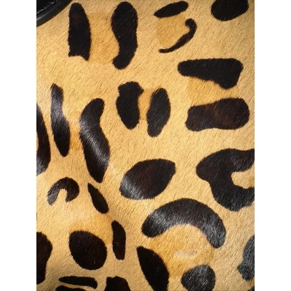 Audrey Brooks Leopard Skin/black Leather Purse New With Tags - Picture 3 of 16